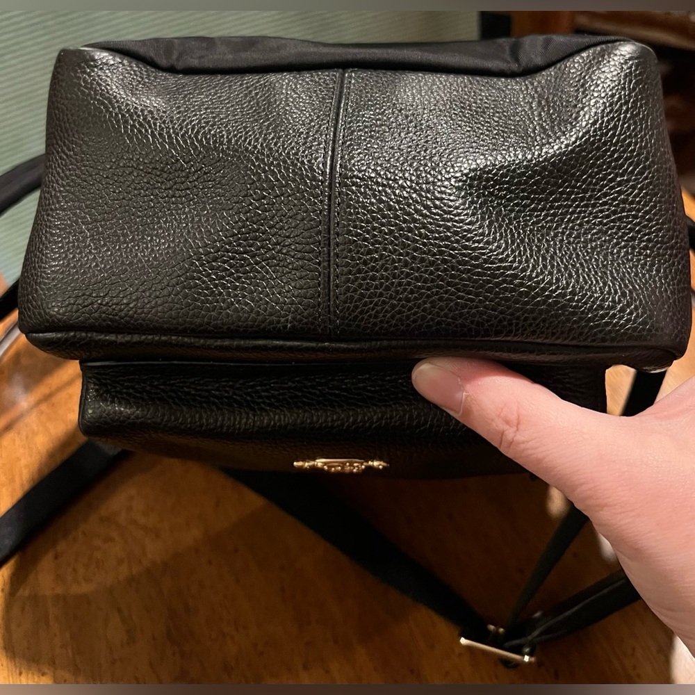 Coach Charlie Mini Backpack Black Pebbled Leather Bag - Picture 8 of 14